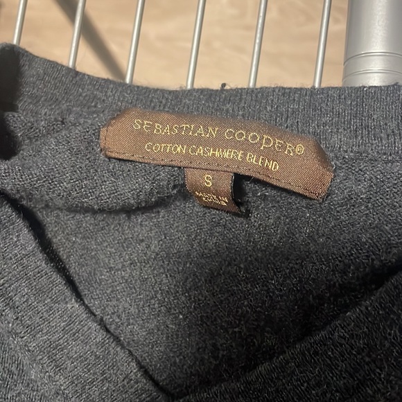 sebastian cooper small grey cashmere cotton blend sweater - Picture 3 of 3